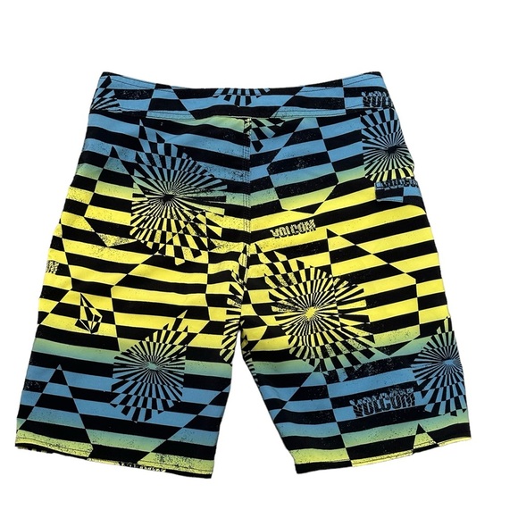 Mens Volcom 29 Small Swimwear Trunks Shorts Boardshorts Mod Tech Stripe EUC - Picture 5 of 9